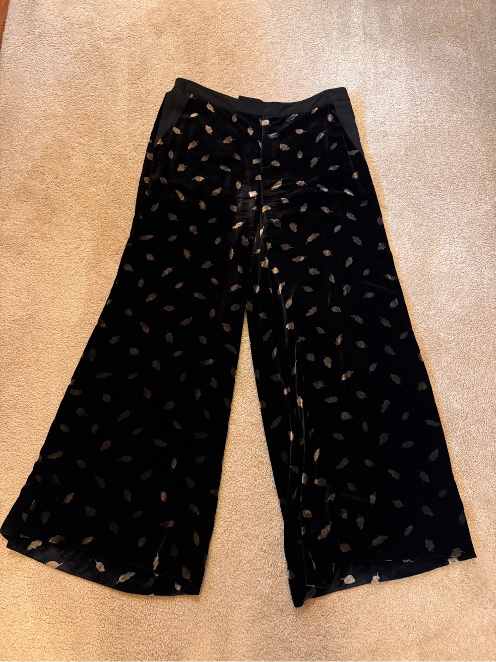 Gold Flecked velvet pants Anthropologie Elevenses size 12